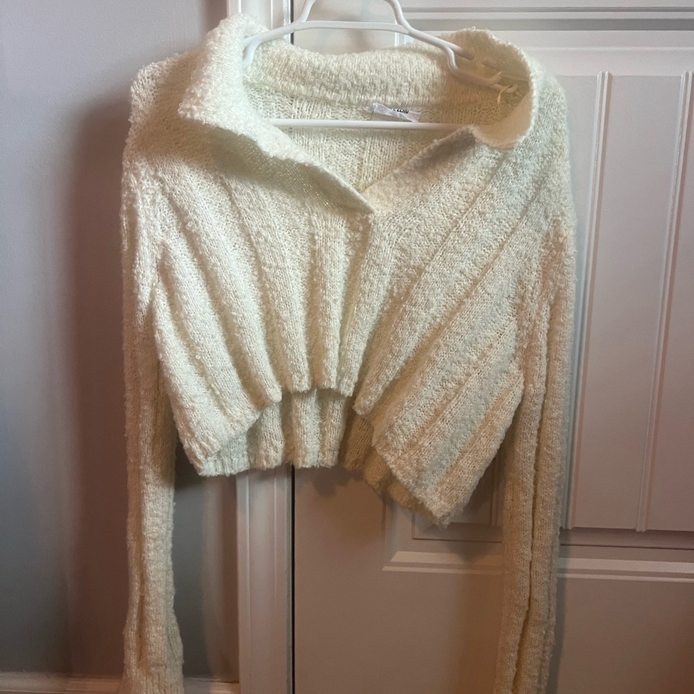 Double Zero Cream Cowl Neck Sweater